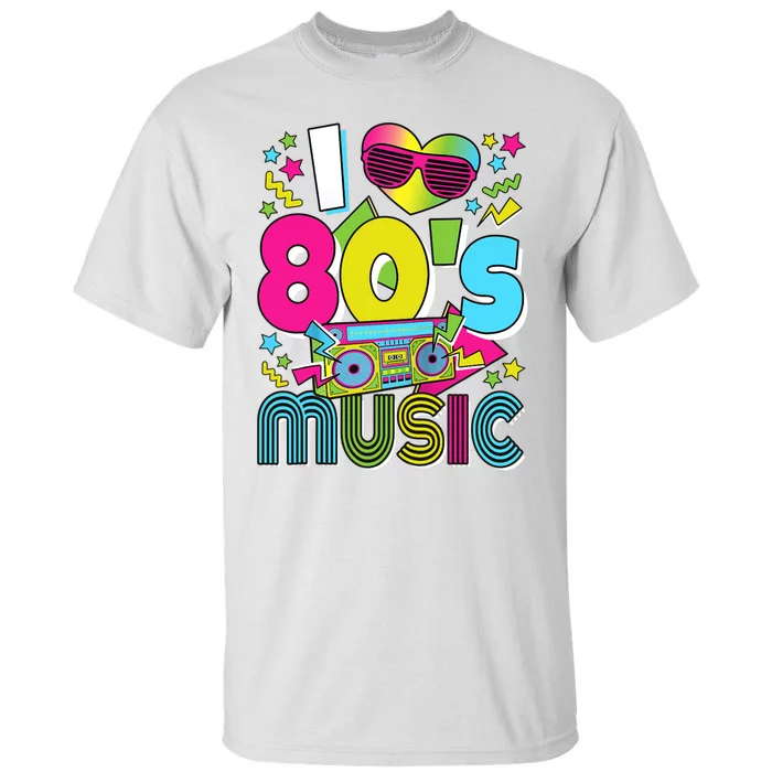 I Love 80's Music 80s Party Outfit Retro 1980s Raglan Baseball Tee Tall T-Shirt