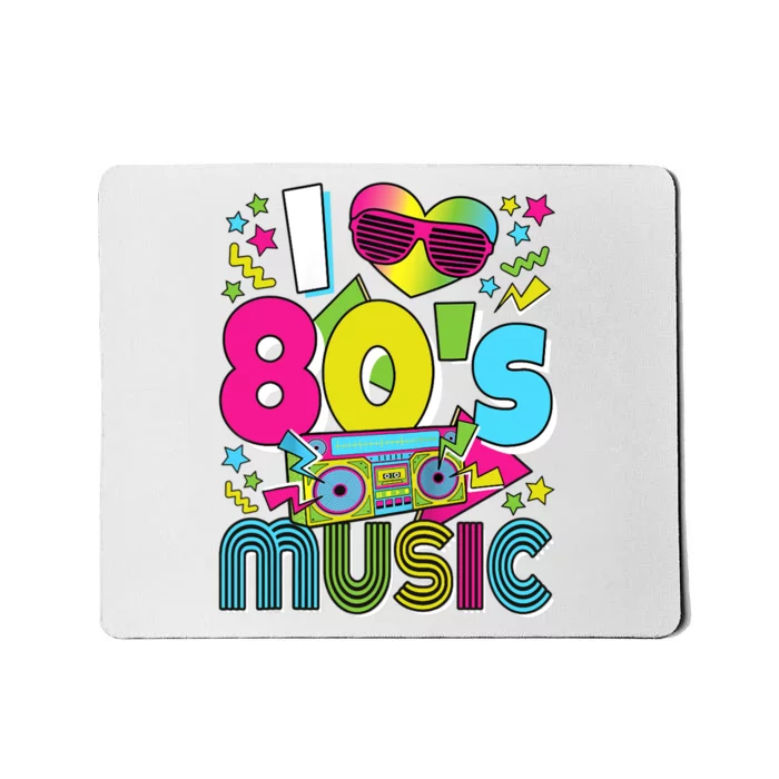 I Love 80's Music 80s Party Outfit Retro 1980s Raglan Baseball Tee Mousepad