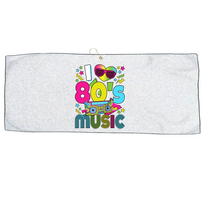 I Love 80's Music 80s Party Outfit Retro 1980s Raglan Baseball Tee Large Microfiber Waffle Golf Towel