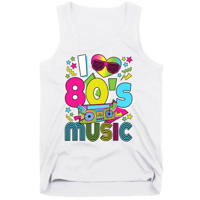 I Love 80's Music 80s Party Outfit Retro 1980s Raglan Baseball Tee Tank Top