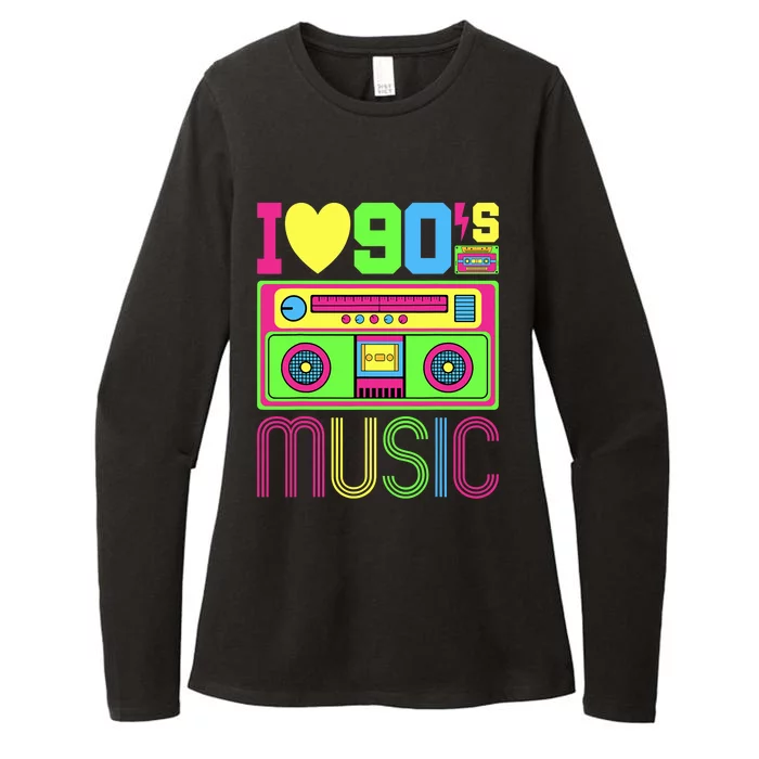 I Love 90s Music 1990s Style Hip Hop Outfit Vintage Nineties Womens CVC Long Sleeve Shirt