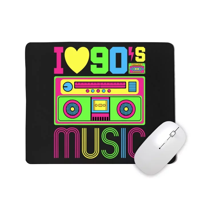 I Love 90s Music 1990s Style Hip Hop Outfit Vintage Nineties Mousepad