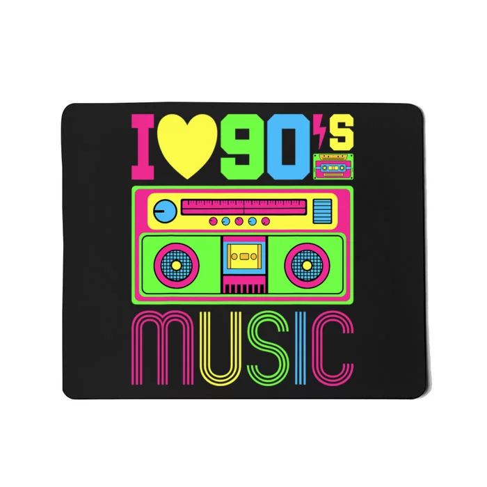 I Love 90s Music 1990s Style Hip Hop Outfit Vintage Nineties Mousepad