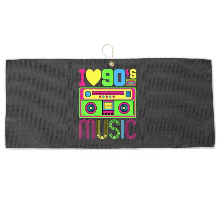 I Love 90s Music 1990s Style Hip Hop Outfit Vintage Nineties Large Microfiber Waffle Golf Towel