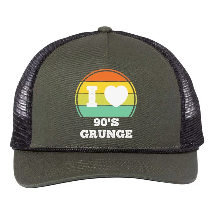 I Love 90s Grunge Rock Music Retro Party Concert Costume Retro Rope Trucker Hat Cap