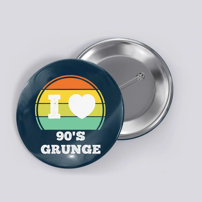 I Love 90s Grunge Rock Music Retro Party Concert Costume Button