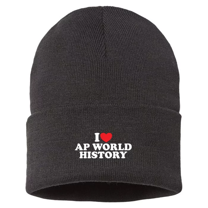 I Love AP World History Sustainable Knit Beanie