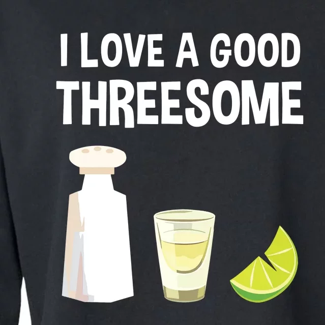 I Love A Good Threesome Bartender Bar Drink Tank Top Cropped Pullover Crew