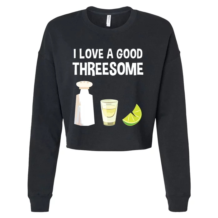 I Love A Good Threesome Bartender Bar Drink Tank Top Cropped Pullover Crew