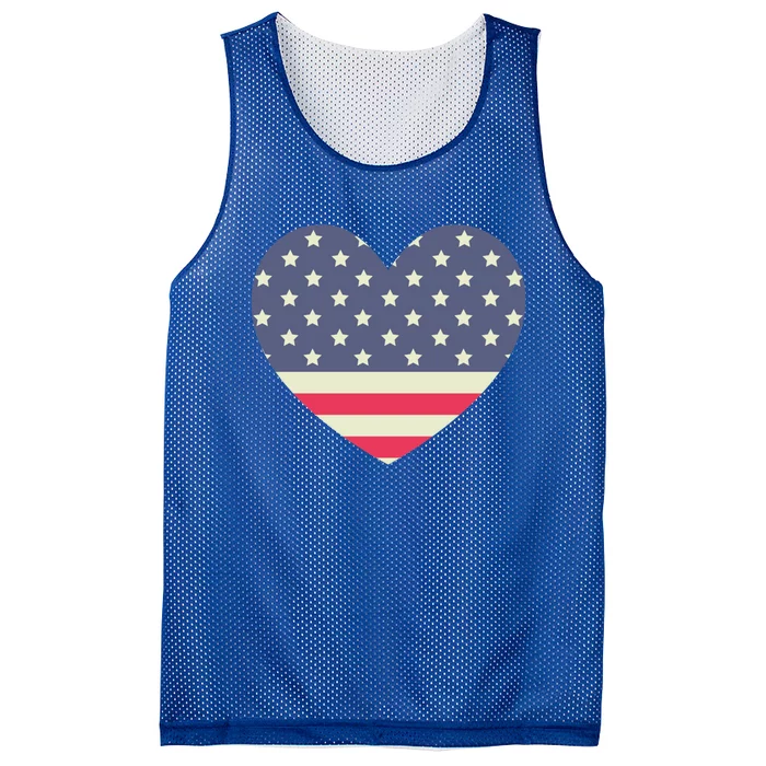 I Love America I Love Usa Heart Gift Mesh Reversible Basketball Jersey Tank