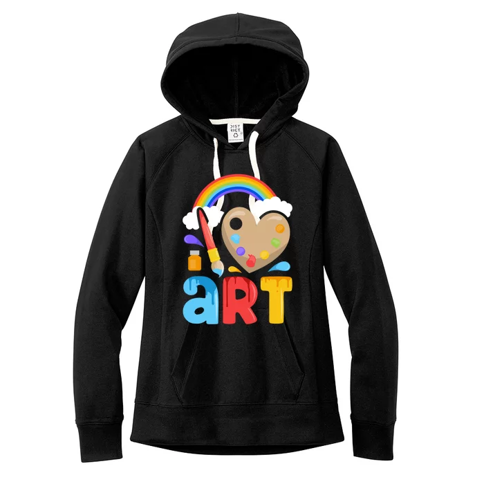 I Love Art Artist Painter Colorful Painting Funny Gift Girls Gift Women's Fleece Hoodie