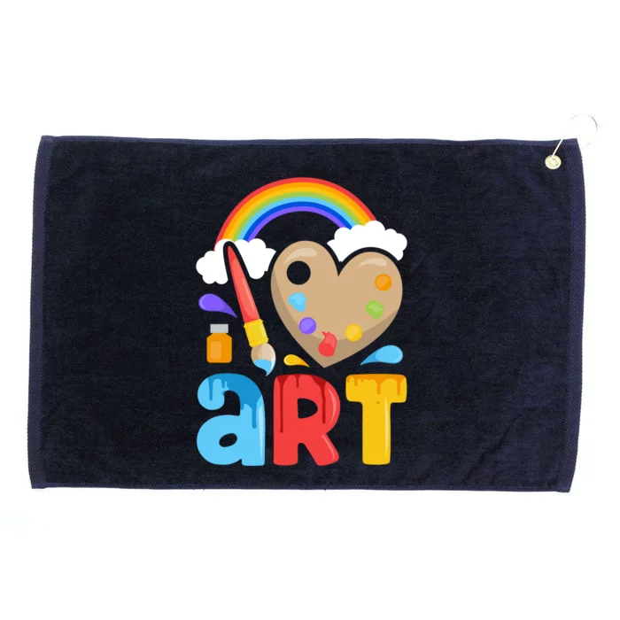 I Love Art Artist Painter Colorful Painting Funny Gift Girls Gift Grommeted Golf Towel