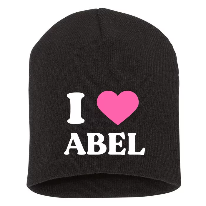 I Love Abel Short Acrylic Beanie