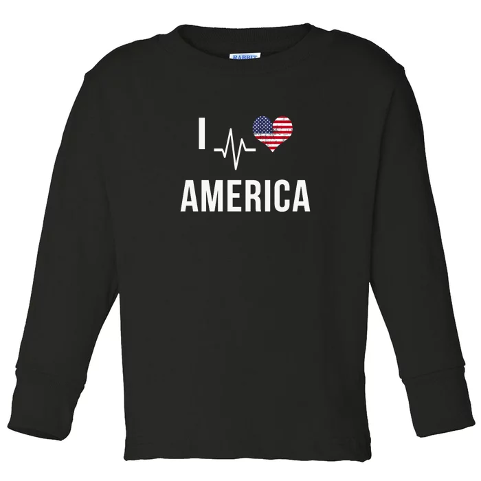 I Love America Toddler Long Sleeve Shirt