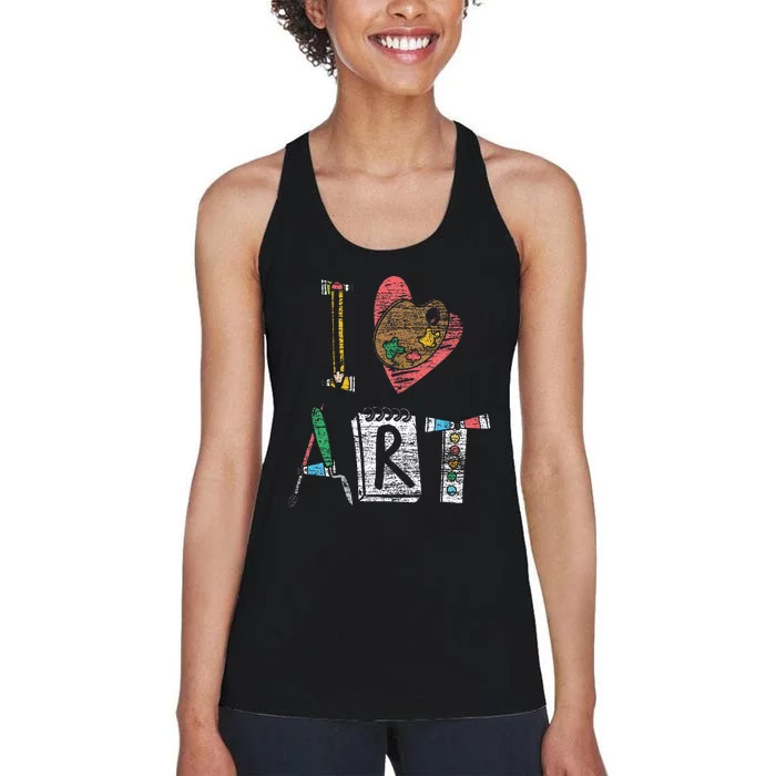 I Love Art Women's Racerback Tank