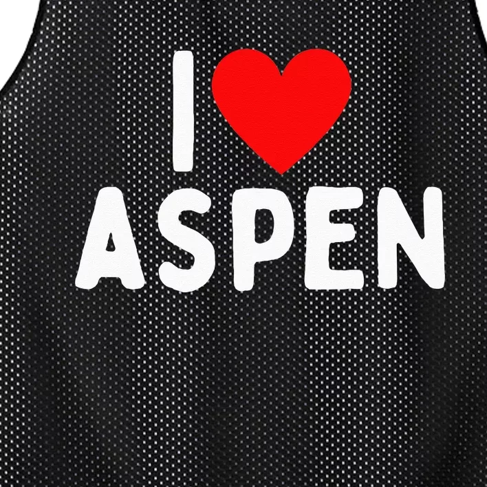 I Love Aspen Mesh Reversible Basketball Jersey Tank