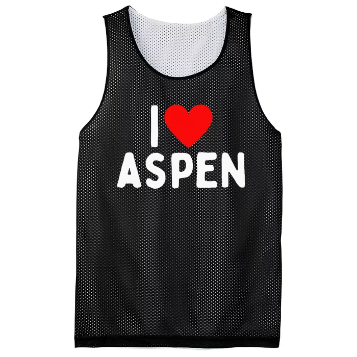 I Love Aspen Mesh Reversible Basketball Jersey Tank