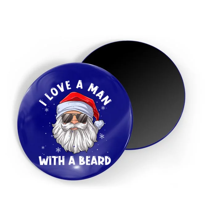 I Love A With A Beard Santa Claus Christmas Pajamas Gift Magnet