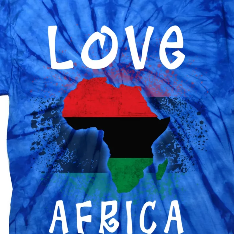 I Love Africa Map African Flag Gift And Funny Gift Tie-Dye T-Shirt