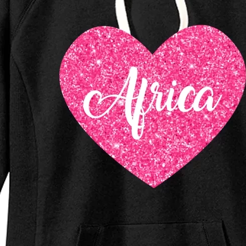 I Love Africa Pink Heart Travel Gift Gift Women's Fleece Hoodie