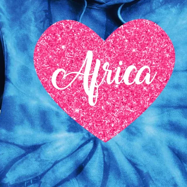 I Love Africa Pink Heart Travel Gift Gift Tie Dye Hoodie