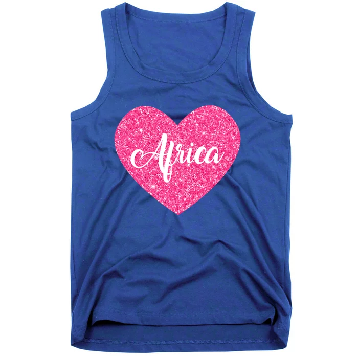 I Love Africa Pink Heart Travel Gift Gift Tank Top