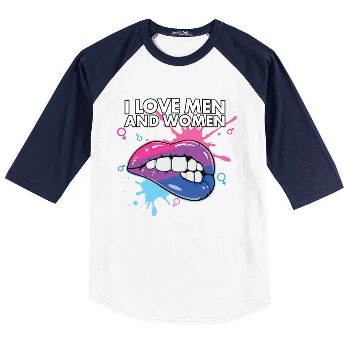 I Love And Bisexual Pride Bisexuality Lgbtq Cool Gift Baseball Sleeve Shirt