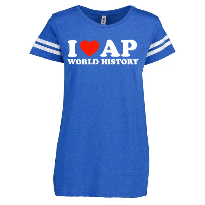 I Love AP World History Enza Ladies Jersey Football T-Shirt