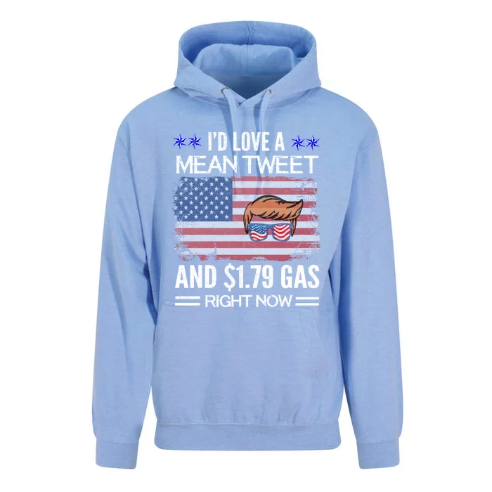 ID Love A Mean Tweet And $1 79 Gas Right Now American Flag Gift Unisex Surf Hoodie