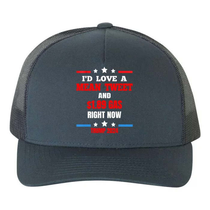 ID Love A Mean Tweet Funny Anti Joe Biden Trump 2024 Maga Funny Gift Yupoong Adult 5-Panel Trucker Hat