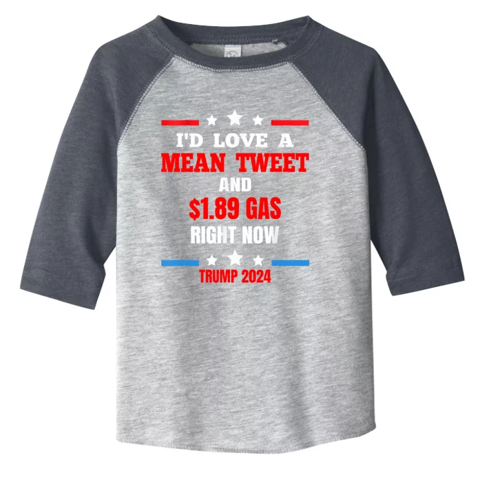 ID Love A Mean Tweet Funny Anti Joe Biden Trump 2024 Maga Funny Gift Toddler Fine Jersey T-Shirt