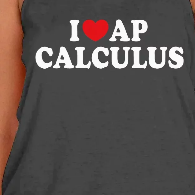 I Love Ap Calculus I Heart Ap Calculus Teacher Student Women's Knotted Racerback Tank