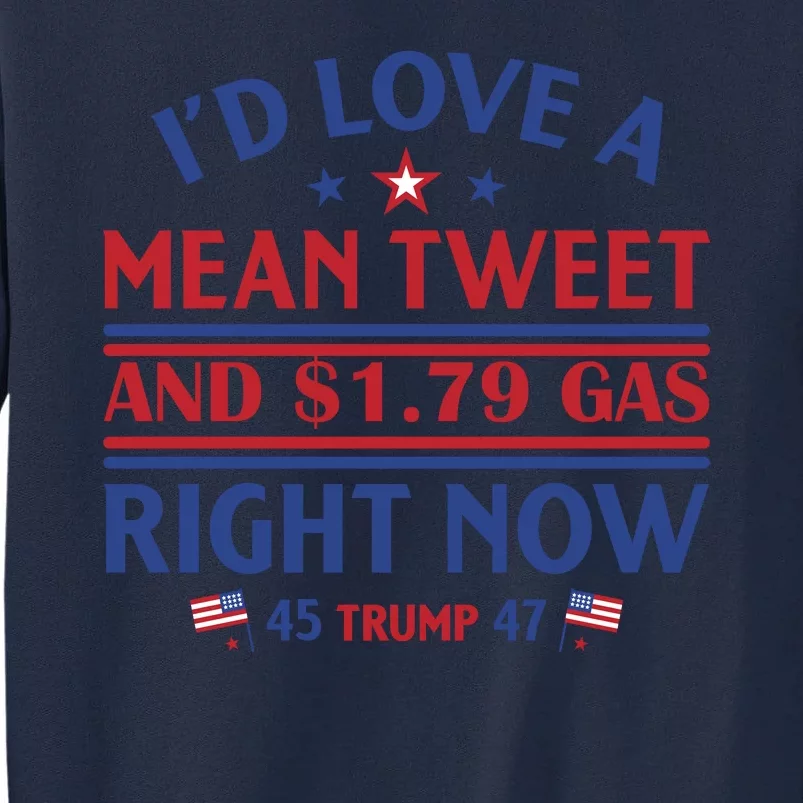 I'd Love A Mean Tweet And Cheap Gas Right Now Trump Tall Sweatshirt