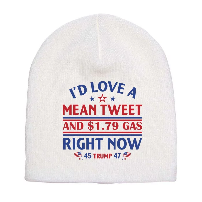 I'd Love A Mean Tweet And Cheap Gas Right Now Trump Short Acrylic Beanie