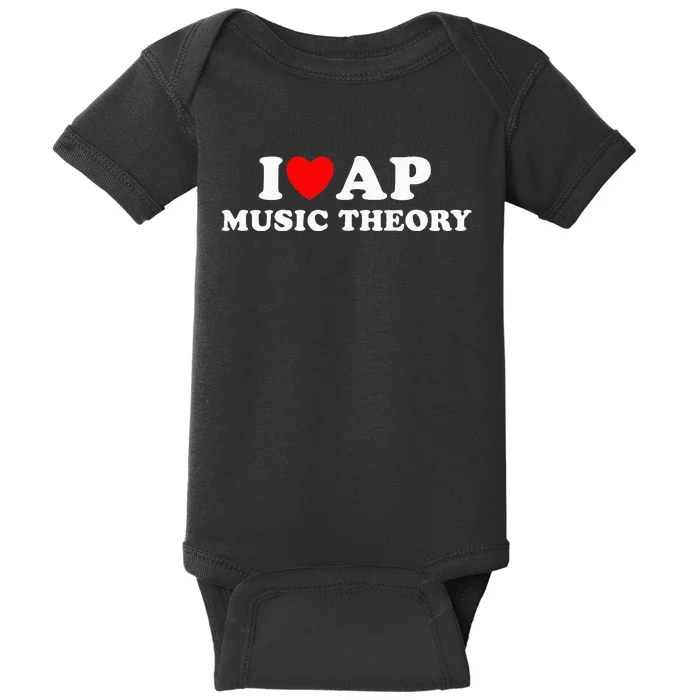 I Love Ap Music Theory I Heart Ap Music Theory Baby Bodysuit