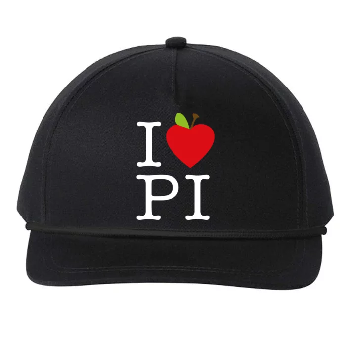 I Love Apple Pi Pie I Funny Math Geeks Gift Snapback Five-Panel Rope Hat