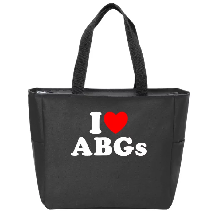 I Love Abgs I Heart Abgs Funny Asian Baby Lover Zip Tote Bag