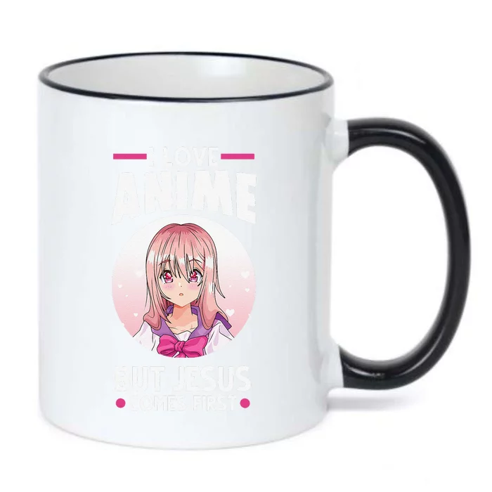 I Love Anime But Jesus Comes First Anime Black Color Changing Mug