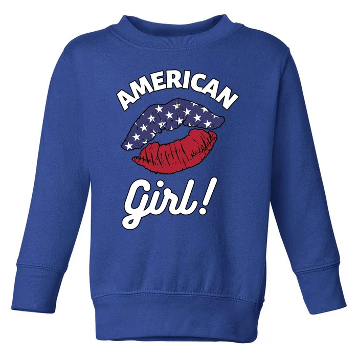 I Love America Lips Usa United States American Us Gift Toddler Sweatshirt