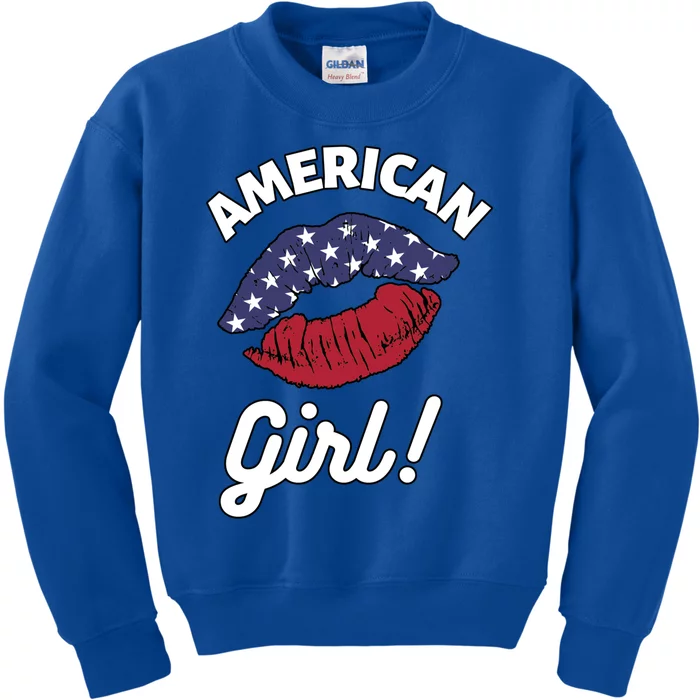 I Love America Lips Usa United States American Us Gift Kids Sweatshirt