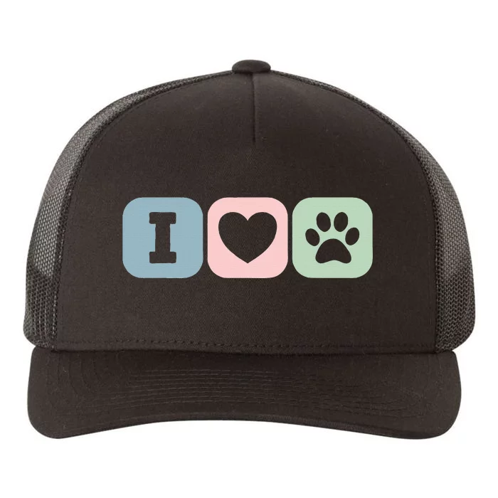 I Love Animals Dog Cat Rescue Owner Gift Yupoong Adult 5-Panel Trucker Hat