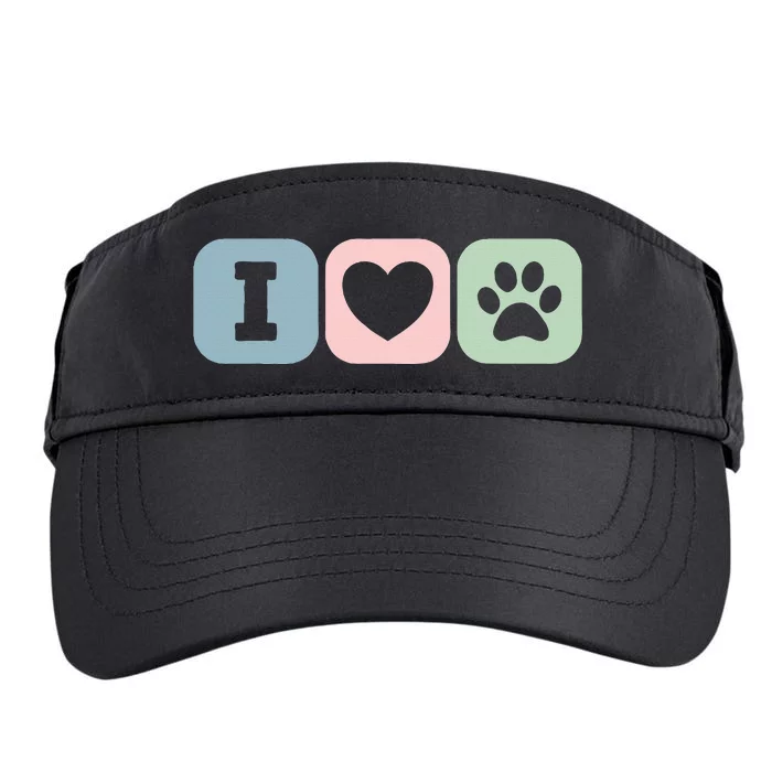 I Love Animals Dog Cat Rescue Owner Gift Adult Drive Performance Visor