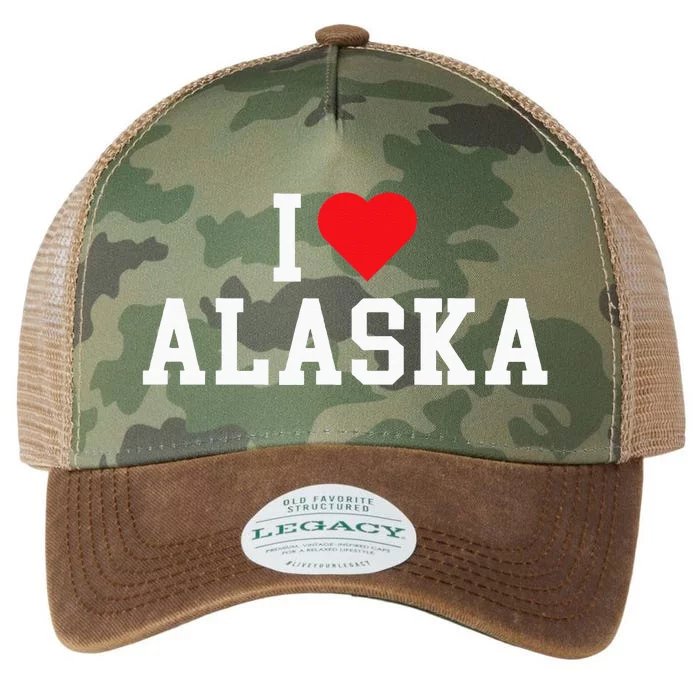 I Love Alaska Throwback Design Classic Legacy Tie Dye Trucker Hat