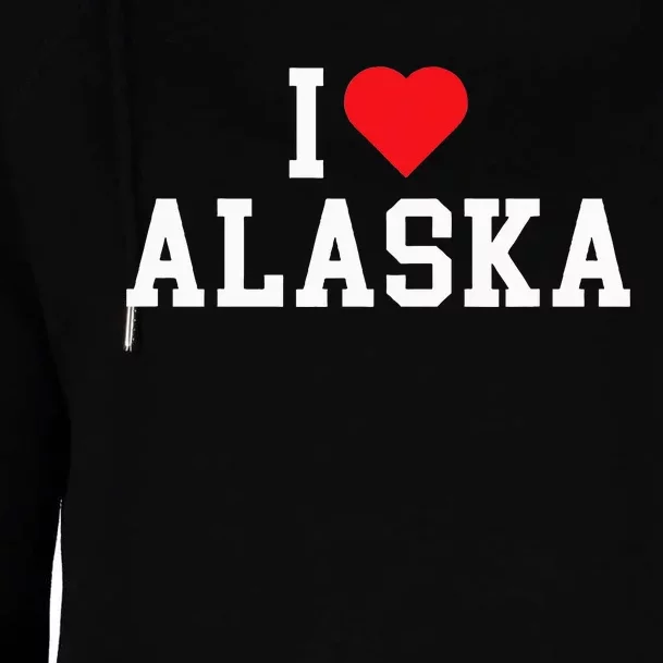 I Love Alaska Throwback Design Classic Womens Funnel Neck Pullover Hood