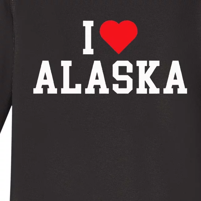 I Love Alaska Throwback Design Classic Baby Long Sleeve Bodysuit