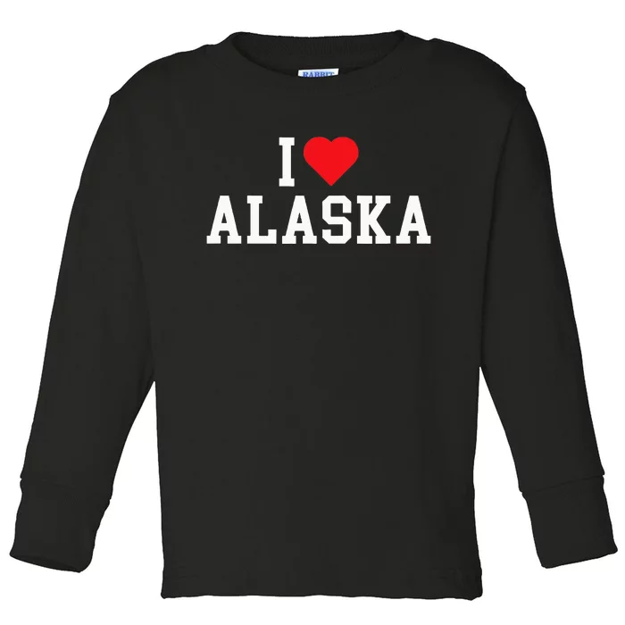 I Love Alaska Throwback Design Classic Toddler Long Sleeve Shirt