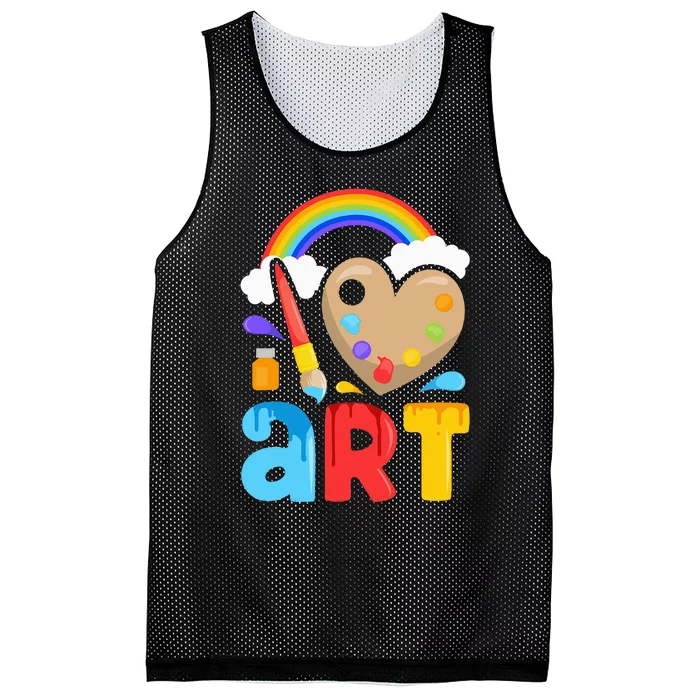 I Love Art Artist Painter Colorful Painting Gifts Mesh Reversible Basketball Jersey Tank