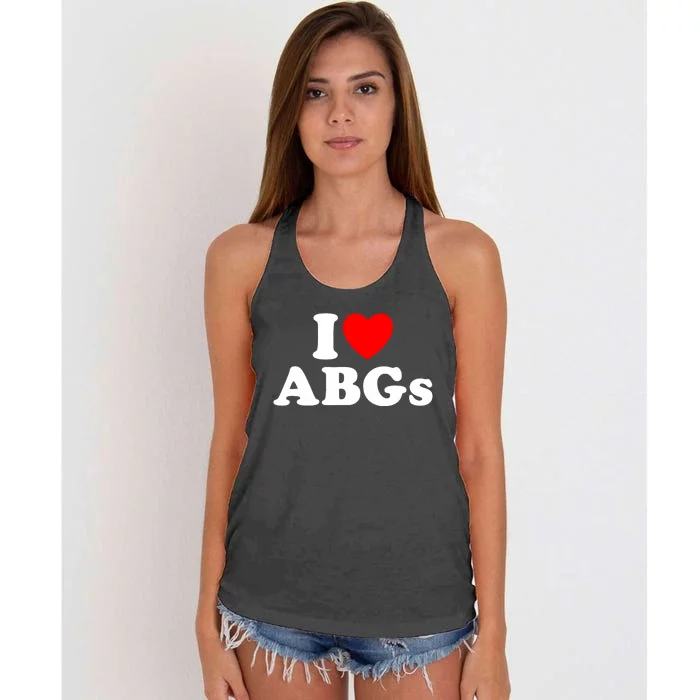 I Love Abgs I Heart Abgs Funny Asian Girl Lover Women's Knotted Racerback Tank