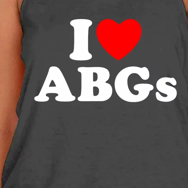 I Love Abgs I Heart Abgs Funny Asian Girl Lover Women's Knotted Racerback Tank