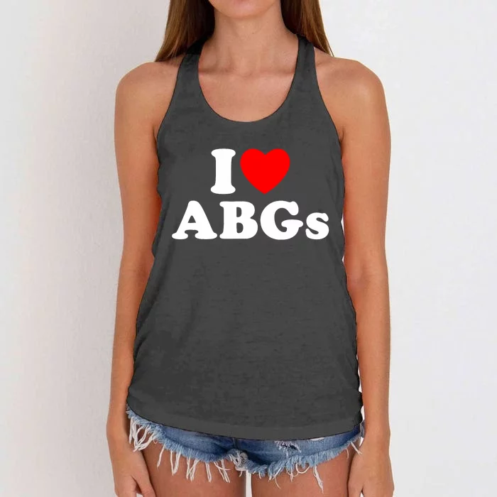 I Love Abgs I Heart Abgs Funny Asian Girl Lover Women's Knotted Racerback Tank